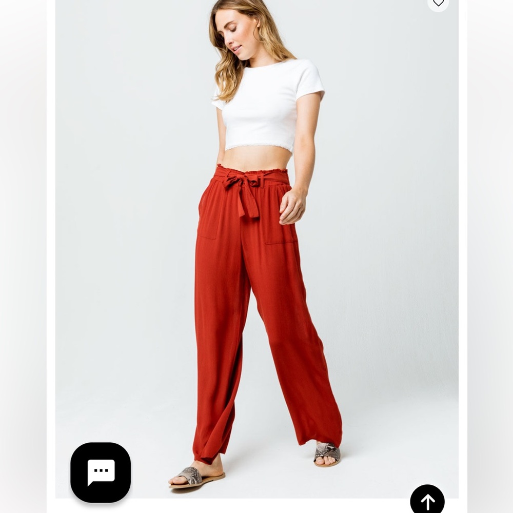 - Sky and Sparrow crapy long line trousers size Medium rust